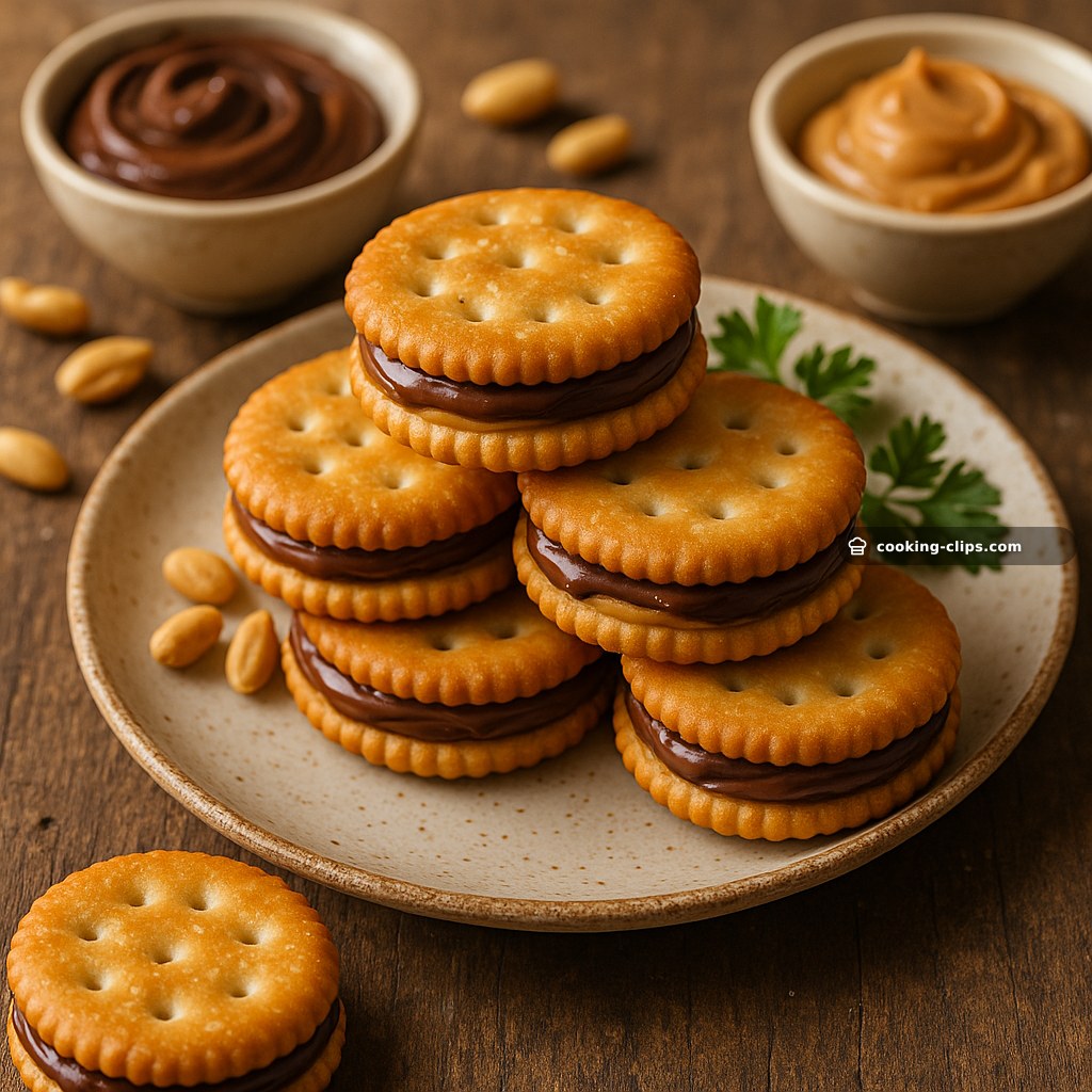 No-Bake Nutella–Peanut Butter Cracker Sandwiches — Snack recipe