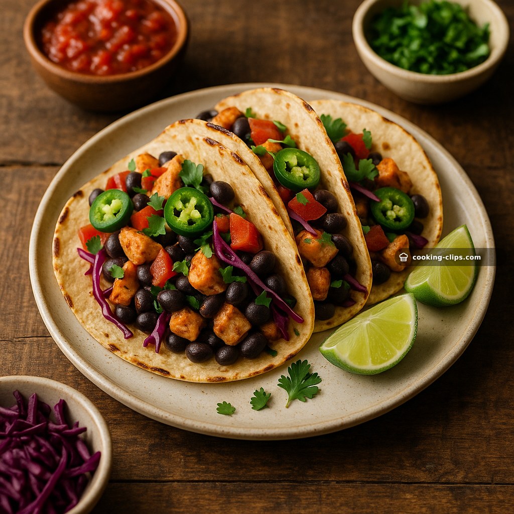 Tacos de Pollo y Frijoles (Chicken & Black Bean Tacos) — Dinner recipe