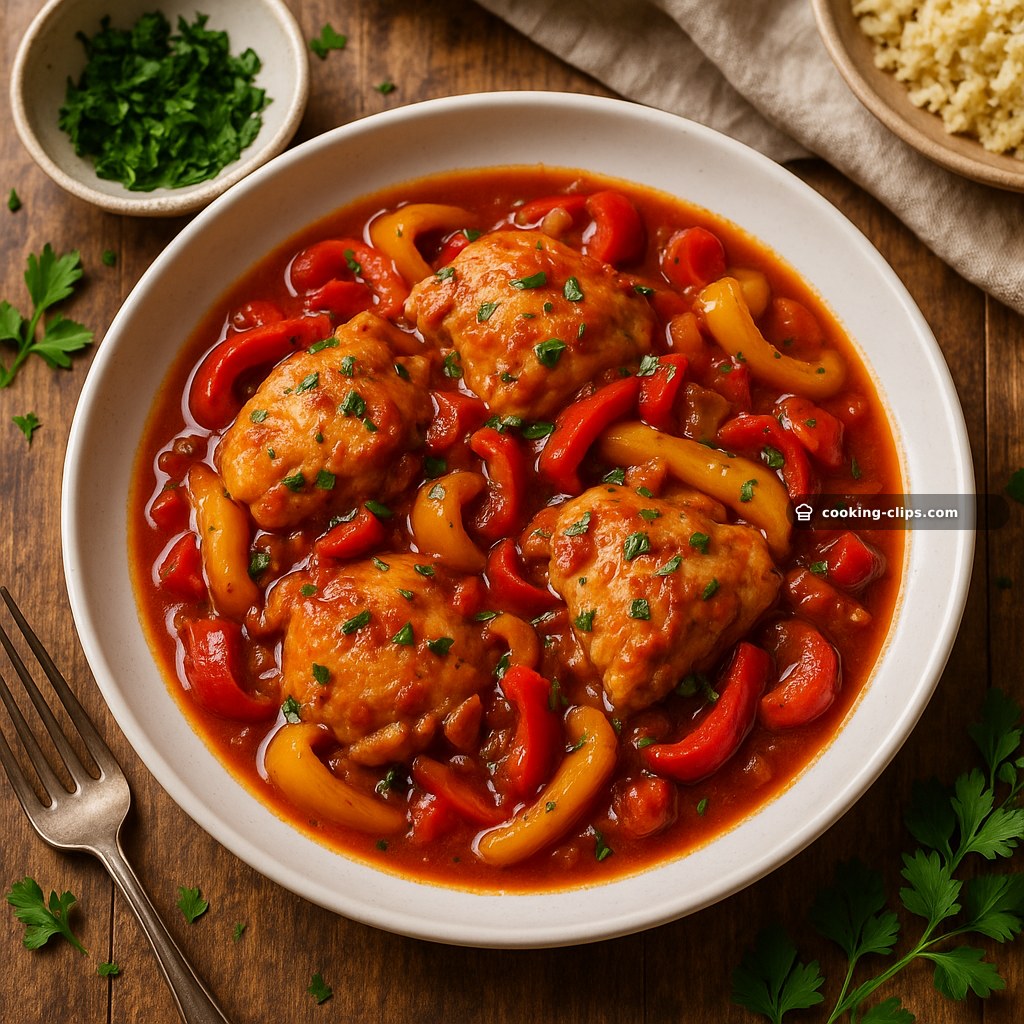 Poulet Basquaise (Healthy Chicken & Pepper Stew) — Dinner recipe