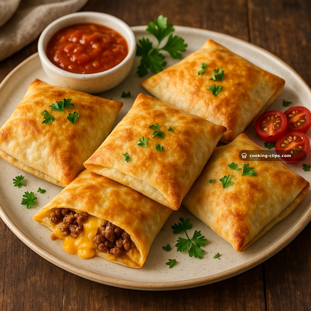 Baked Cheesy Beef Wrap Pockets — Dinner recipe