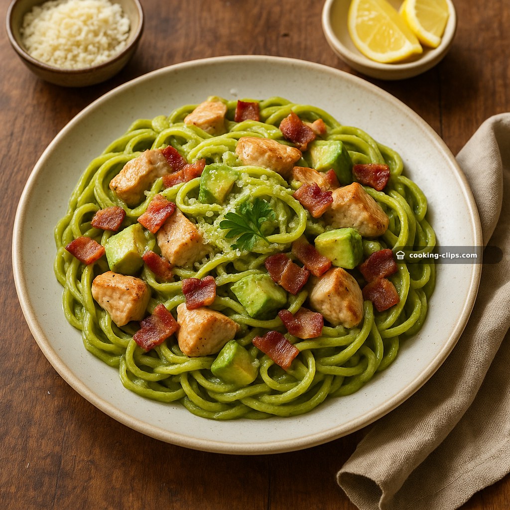 Pasta Verde (Creamy Chicken–Avocado “Carbonara”) — Dinner recipe