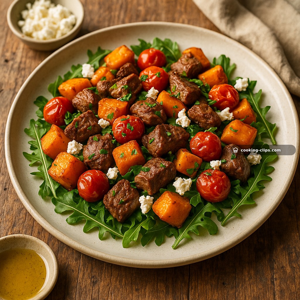 Warm Lamb Salad with Pumpkin, Tomato & Feta — Dinner recipe