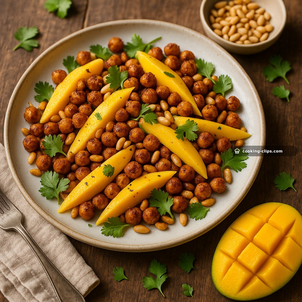 Mango Salad with Toasted Pine Nuts & Spiced Chickpeas — Lunch recipe
