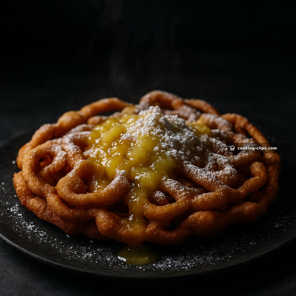 Hawaiian Funnel Cake with Pineapple-Coconut Drizzle — Snack recipe