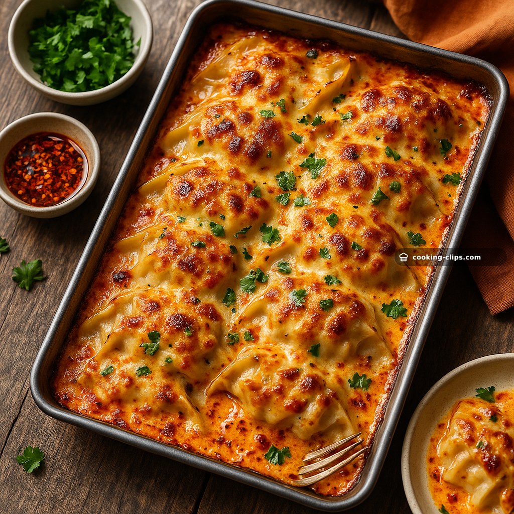Chili Crisp Cream Dumpling Bake — Dinner recipe