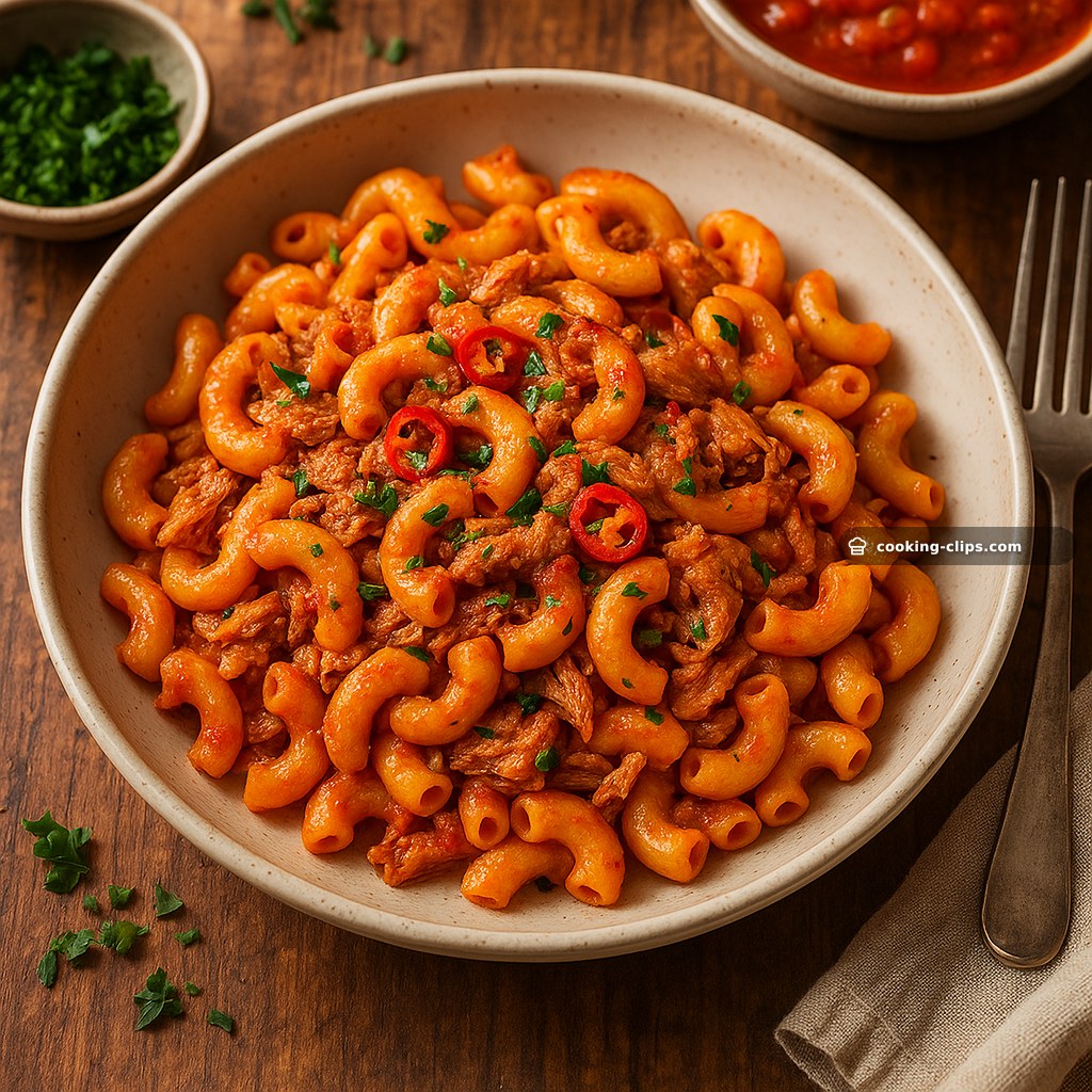 Spicy Tuna Tomato Macaroni — Lunch recipe