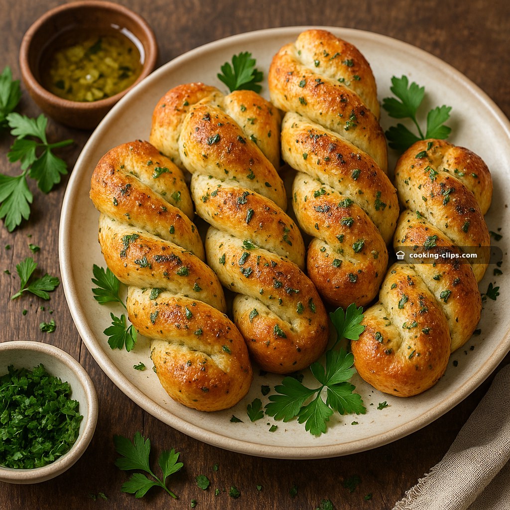 Bush Damper Twists (Garlic & Herb) — Snack recipe