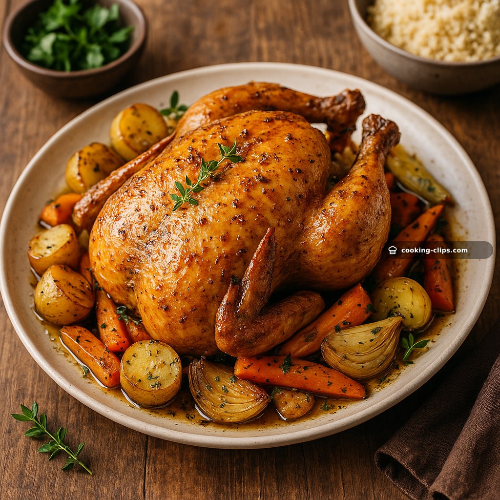 Roast Chicken with Seasoned Vegetables — Dinner recipe