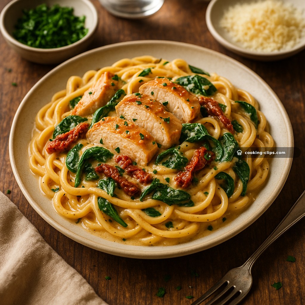Creamy Tuscan Chicken Pasta (Aldi Edition) — Dinner recipe