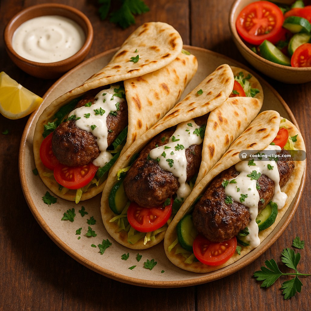 Mediterranean Beef Kofta Wraps with Garlic Sauce — Lunch recipe