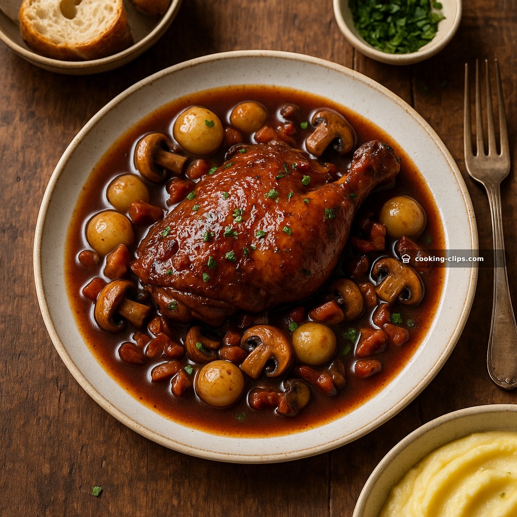 Coq au Vin (Chicken Braised in Red Wine) — Dinner recipe